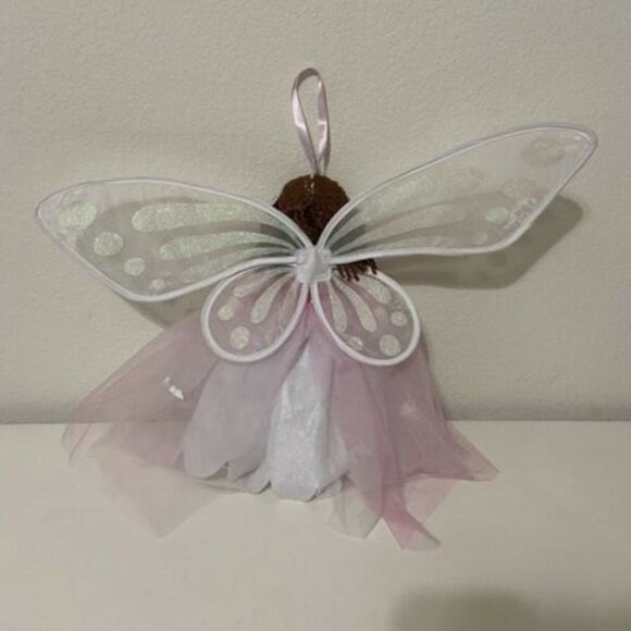 Pottery Barn Kids Designer Doll Butterfly Wings Fairy Pink Tulle Brown Hair - Picture 8 of 12